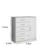 Cômoda Vane 012 Branco 5 Gavetas 1 Porta Larg. 0.92m - JL Móveis - Imagem 2