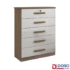 Cômoda Ipanema Castanho/Off 5 Gavetas Larg. 0.85m - D Doro