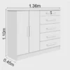 Cômoda New Athos Branco 5 Gavetas e Sapateira Larg. 1.36m - D Doro - Imagem 3