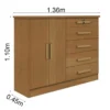 Cômoda New Athos Cinamomo 5 Gavetas e Sapateira Larg. 1.36m - D Doro - Imagem 2
