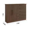 Cômoda New Athos Castanho 5 Gavetas e Sapateira Larg. 1.36m - D Doro - Imagem 3