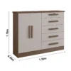 Cômoda New Athos Castanho/Off 5 Gavetas e Sapateira Larg. 1.36m - D Doro - Imagem 3