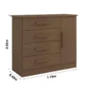 Cômoda Firenze Castanho 4 Gavetas e Sapateira Larg. 1.10m - D Doro - Imagem 2