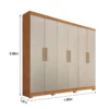 Guarda-roupa Casal Sergipe Nature/Off 6 Portas C/ Pés 100% MDF Larg. 1.80m - Bianchi - Imagem 2