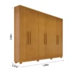 Guarda-Roupa Casal Sergipe Larg. 1.80m 6 Portas Nature 100% MDF C/Pés - Bianchi - Imagem 2