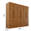 Guarda-roupa Texas Premium Cinamomo 6 Portas 4 gavetas Larg. 1.80m - Sallêto - Imagem 2