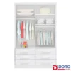 Roupeiro Solteiro Merídian Cinamomo 2 portas c/ 1 Espelho 6 Gavetas Larg. 1.35m - D Doro - Imagem 2