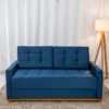 Sofá 3 lugares Living Áustria Veludo Azul A16 Larg. 1.70m - Imagem 3