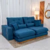 Sofá Retrátil Reclinável Toronto 2.50m Veludo Azul 4061 - D33 e Molas Ensacadas - Imagem 3