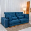 Sofá Retrátil Reclinável Toronto 2.50m Veludo Azul 4061 - D33 e Molas Ensacadas - Imagem 2