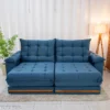 Sofá Retrátil Reclinável Barcelona 2.30m Veludo Azul 325 - D33 e Molas Ensacadas - Imagem 4