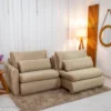 Sofá Retrátil Amaranto 2.30m Veludo Bege 3040/04- Sem Caixa - Imagem 2