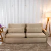 Sofá Retrátil Amaranto 2.30m Veludo Bege 3040/04- Sem Caixa - Imagem 3