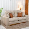 Sofá Retrátil Reclinável Gran Bello 2.00m Linho Bege - Molas Ensacadas - Imagem 4