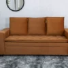 Sofá 3 e 2 lugares França com Puff Veludo Terracota A62 - Imagem 2