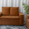 Sofá 3 e 2 lugares França com Puff Veludo Terracota A62 - Imagem 3