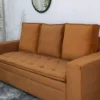 Sofá 3 e 2 lugares França com Puff Veludo Terracota A62 - Imagem 4