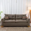 Sofá 3 Lugares Creta Linho Marrom 25 Larg. 2.00m - Molas bonnel - Imagem 3
