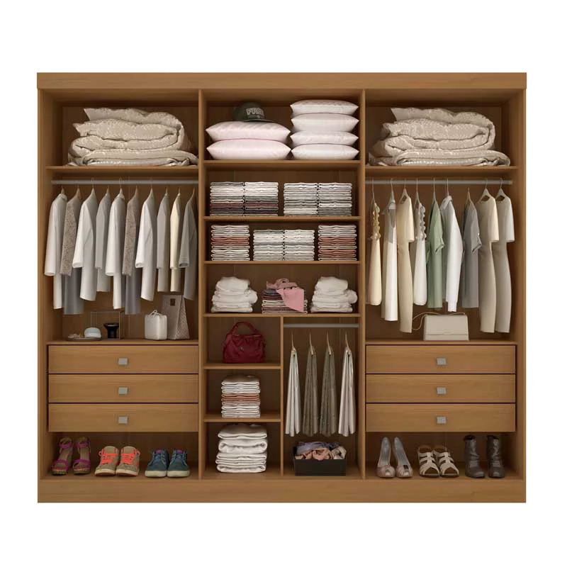 Guarda-roupa Casal Da Vinci Plus Cinamomo 6 Portas 6 Gavetas 100% MDF Larg. 2.75m - D Doro - Imagem 2