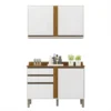 Balcão Pérola Branco/Cinamomo 2 Portas e 2 Gavetas Larg 1.20m + Aéreo Pérola 2 Portas Branco/Cinamomo Larg. 1.20m - Sallêto - Imagem 3