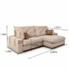 Sofá Retrátil Reclinável Malibu 2.90m Veludo Bege 827 - D33 e Molas Ensacadas - Imagem 2