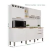 Armário Cozinha New Topázio Branco/Cinamomo 6 Portas 2 Gavetas Larg. 1.65m - Sallêto - Imagem 2