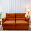 Sofá Retrátil Reclinável Emanuelly 2.30m Veludo Terracota 24 - Imagem 4