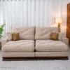 Sofá Retrátil Reclinável Malibu 2.90m Veludo Bege 827 - D33 e Molas Ensacadas - Imagem 4