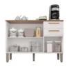 Balcão para Cozinha New Valência Branco/Cinamomo 3 Portas 2 Gavetas Larg. 1.20m - Sallêto - Imagem 2