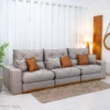 Sofá Retrátil Reclinável Gran Bello 3.20m Veludo Capuccino - Molas Ensacadas - Imagem 3