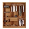 Guarda-roupa Hawaii Nature/Off 6 Portas 2 Gavetas Larg. 1.80m 100% MDF - Rufato - Imagem 3