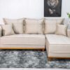 Sofá 3 Lug. Milão C/Chaise Lado Esquerdo Veludo Bege 818 Larg. 2.30m - Molas Ensacadas - Imagem 2