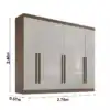 Guarda-roupa Casal Da Vinci Plus Castanho/Off 6 Portas 6 Gavetas 100% MDF Larg. 2.75m - D Doro - Imagem 3