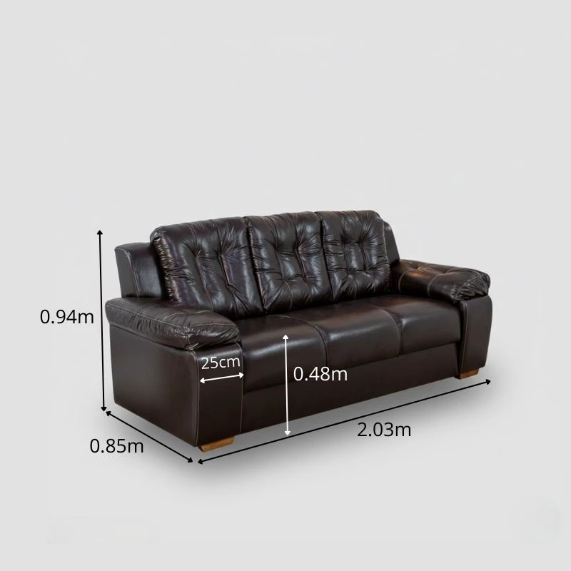Sofá 3 lugares 240 Korino Café Larg. 2.03m - Rondomóveis - Imagem 2