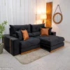 Sofá Retrátil Reclinável Gran Bello 2.50m Veludo Preto 21 - Molas Ensacadas Pocket - Imagem 2