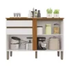 Balcão Cozinha Pérola Branco/Cinamomo 2 Portas 2 Gavetas Larg. 1.20m - Sallêto - Imagem 2