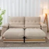 Sofá Retrátil Reclinável Ibis 2.50m Veludo Bege 827 - D33 e Molas Ensacadas - Imagem 3