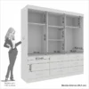 Guarda-Roupa Casal New Star 3 Portas 9 Gavetas Branco c/ 1 Espelho c/Pés Larg. 1.80m - Sallêto - Imagem 4