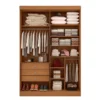 Roupeiro Solteiro Da Vinci Plus Cinamomo/Off 4 Portas 3 Gavetas 100% MDF Larg. 1.85m - D Doro - Imagem 2