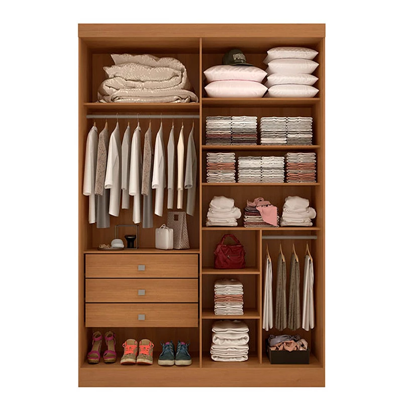 Roupeiro Solteiro Da Vinci Plus Cinamomo/Off 4 Portas 3 Gavetas 100% MDF Larg. 1.85m - D Doro - Imagem 2