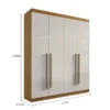 Roupeiro Solteiro Da Vinci Plus Cinamomo/Off 4 Portas 3 Gavetas 100% MDF Larg. 1.85m - D Doro - Imagem 3
