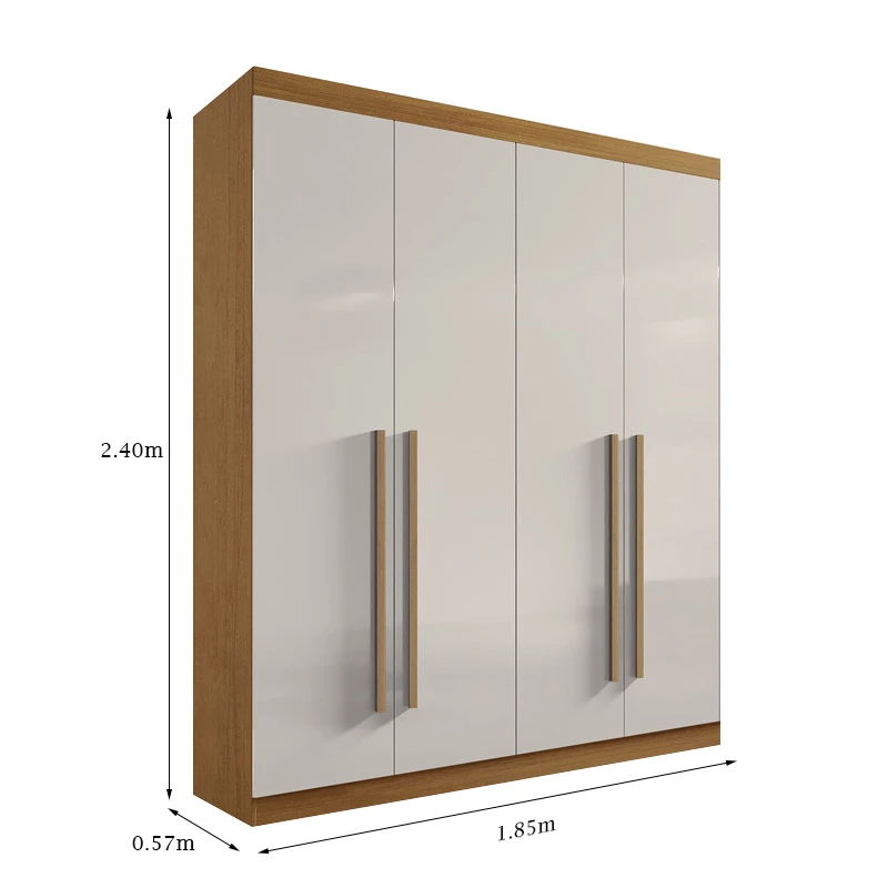 Roupeiro Solteiro Da Vinci Plus Cinamomo/Off 4 Portas 3 Gavetas 100% MDF Larg. 1.85m - D Doro - Imagem 3