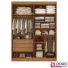 Roupeiro Solteiro Da Vinci Plus Branco 4 Portas 3 Gavetas 100% MDF Larg. 1.85m - D Doro - Imagem 2