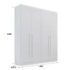 Roupeiro Solteiro Da Vinci Plus Branco 4 Portas 3 Gavetas 100% MDF Larg. 1.85m - D Doro - Imagem 3