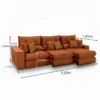 Sofá Retrátil Reclinável Gran Bello 3.20m Veludo Terracota 24 - Molas Ensacadas - Imagem 2