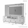 Home Apego Larg. 2.00m Cinamomo/Off C/ Luminária LED e Detalhe Ripado TV até 65" - JCM - Imagem 3