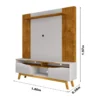 Home Atalaia Larg. 1.80m Nature/Off C/ Detalhe Frisado para TV até 75" - Bechara - Imagem 3