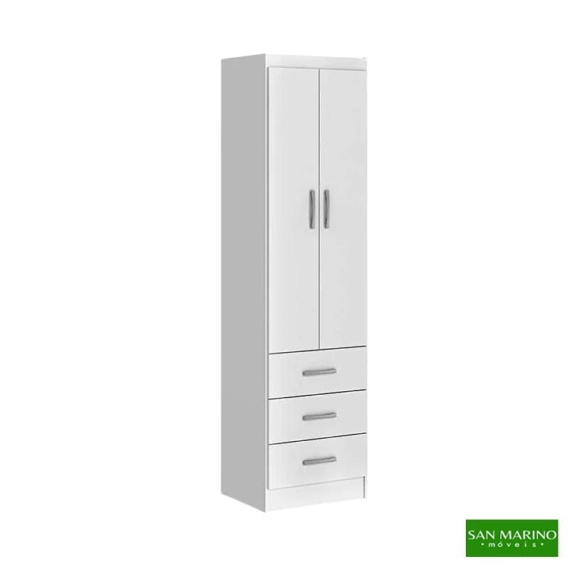 Roupeiro Texas Larg. 0.47m Branco 2 Portas 3 Gavetas San Marino - Imagem 2
