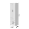 Roupeiro Texas Larg. 0.47m Branco 2 Portas 3 Gavetas San Marino - Imagem 4