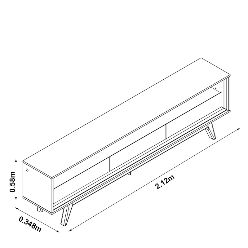 Rack Requinte Larg. 2.12m Naturale/off C/ Led 100% MDF para TV até 75" - Gelius - Imagem 4